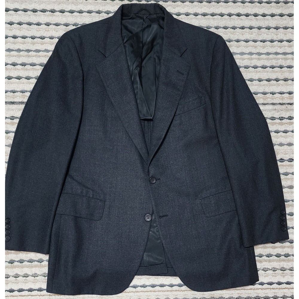 Paul Stuart Men's Charcoal Grey  Bespoke 2 Button Sports Coat Size 44 Regular